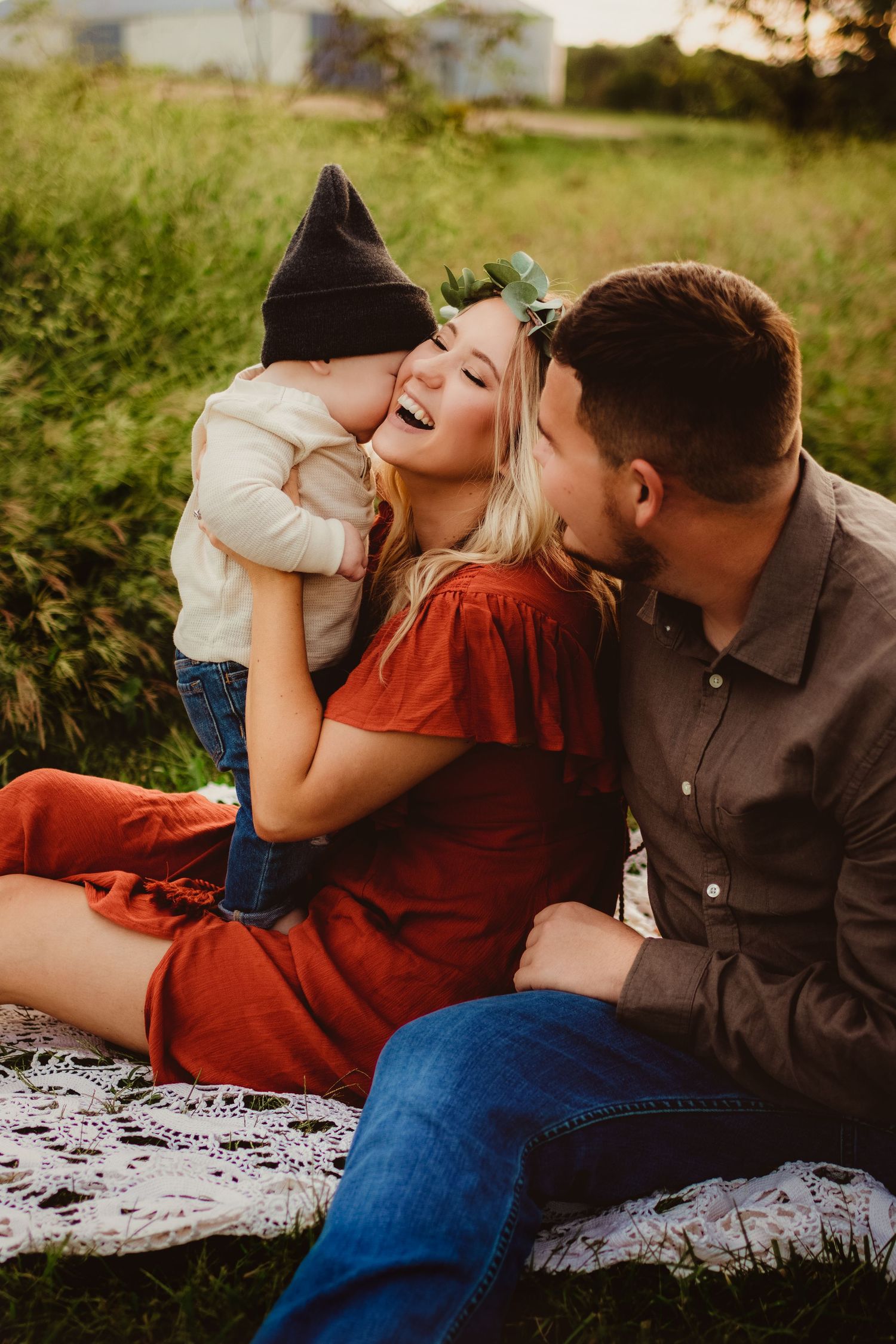 Rustic Farm Boho Golden Hour Family