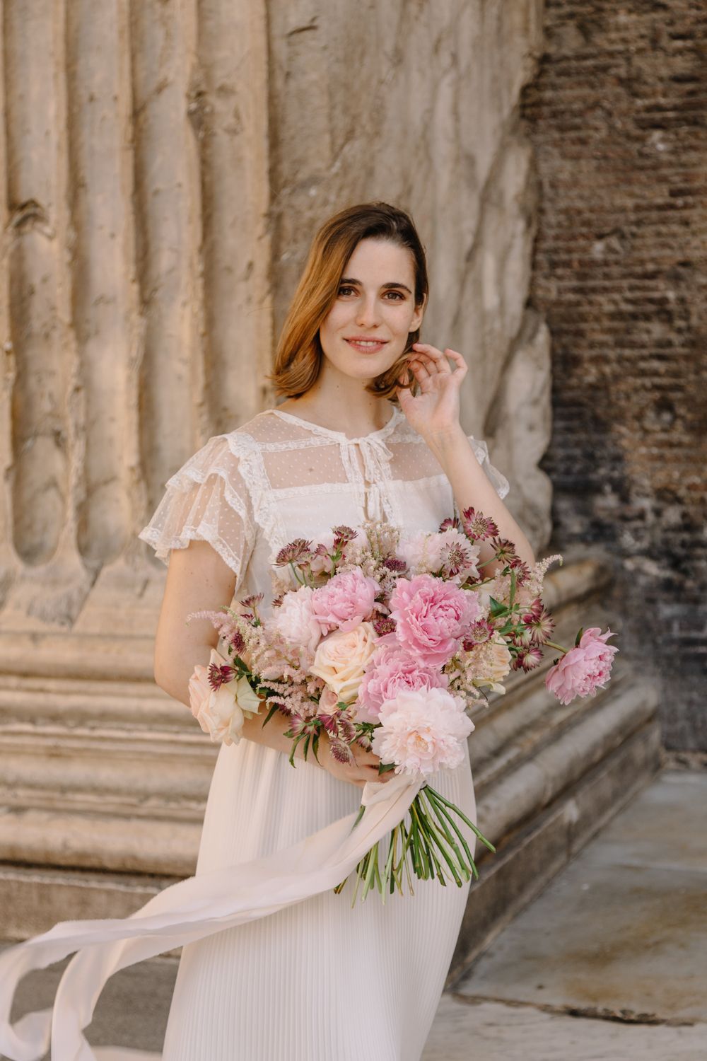 Elegant elopement at the Pantheon in Rome, where history becomes the backdrop for a modern love story