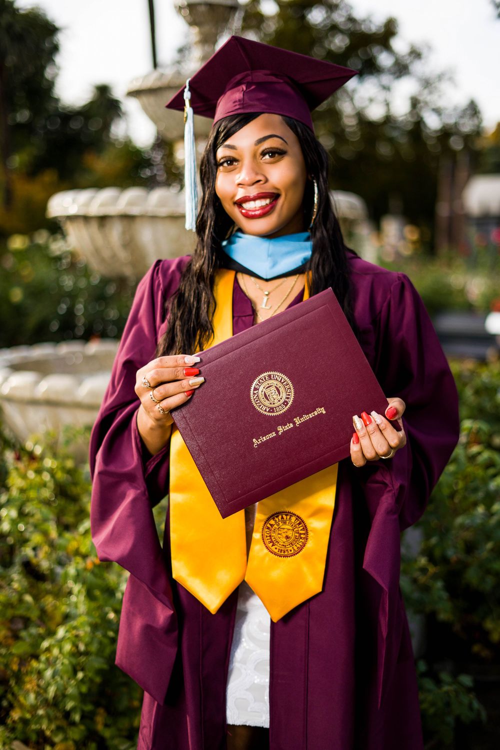 Graduation picture and diploma