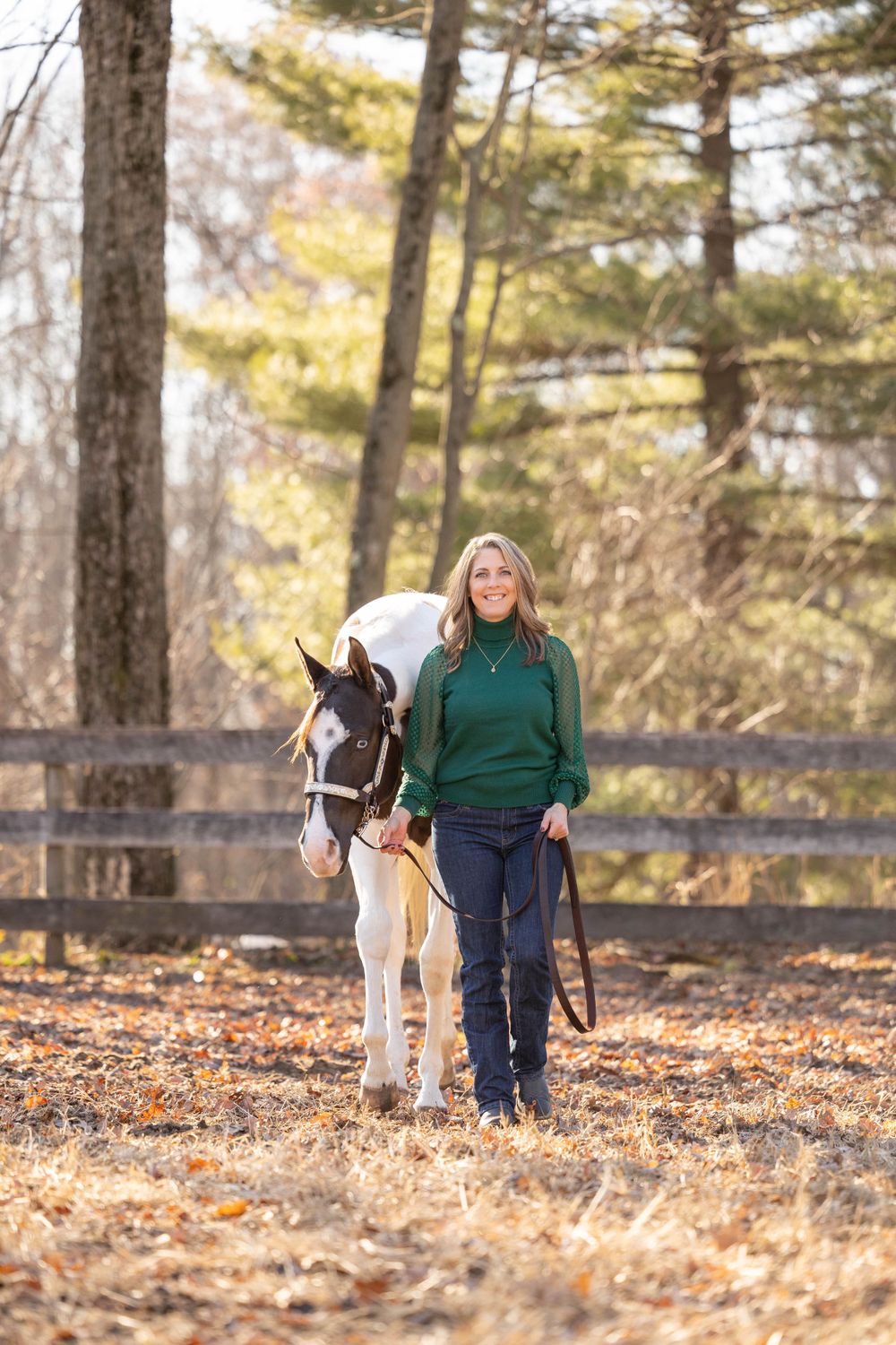woman and her paint mare