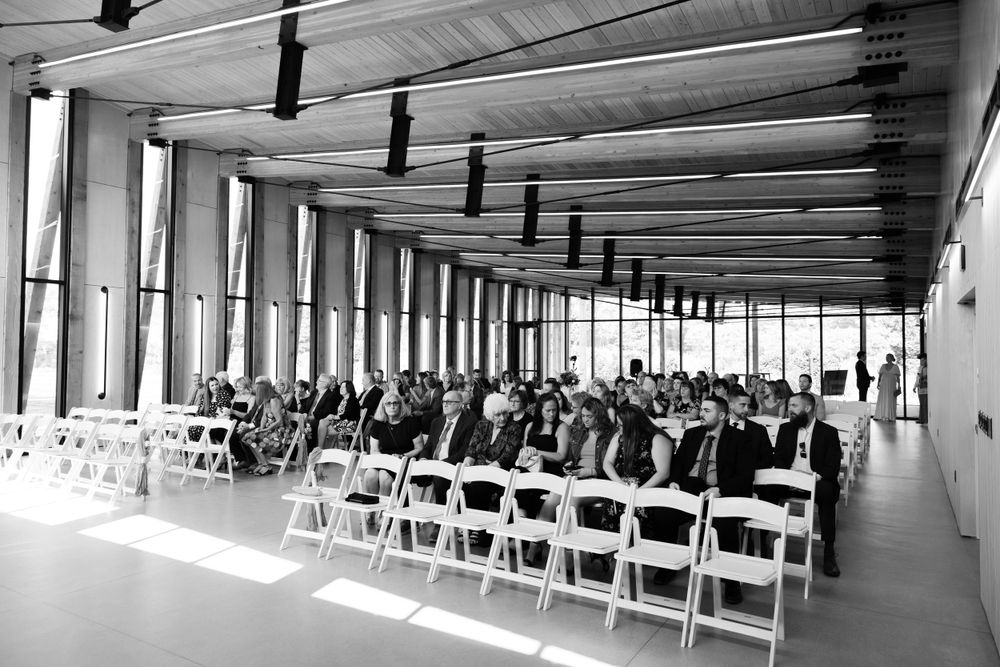 Wedding ceremony at Jorgensen Farms in Westerville, Ohio.