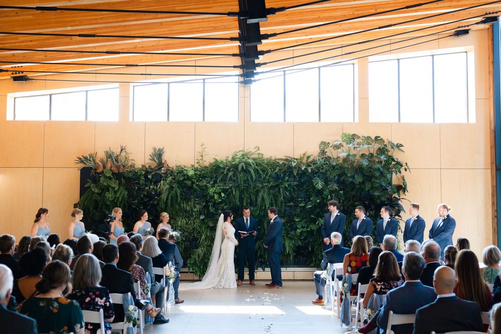 Wedding ceremony at Jorgensen Farms in Westerville, Ohio.