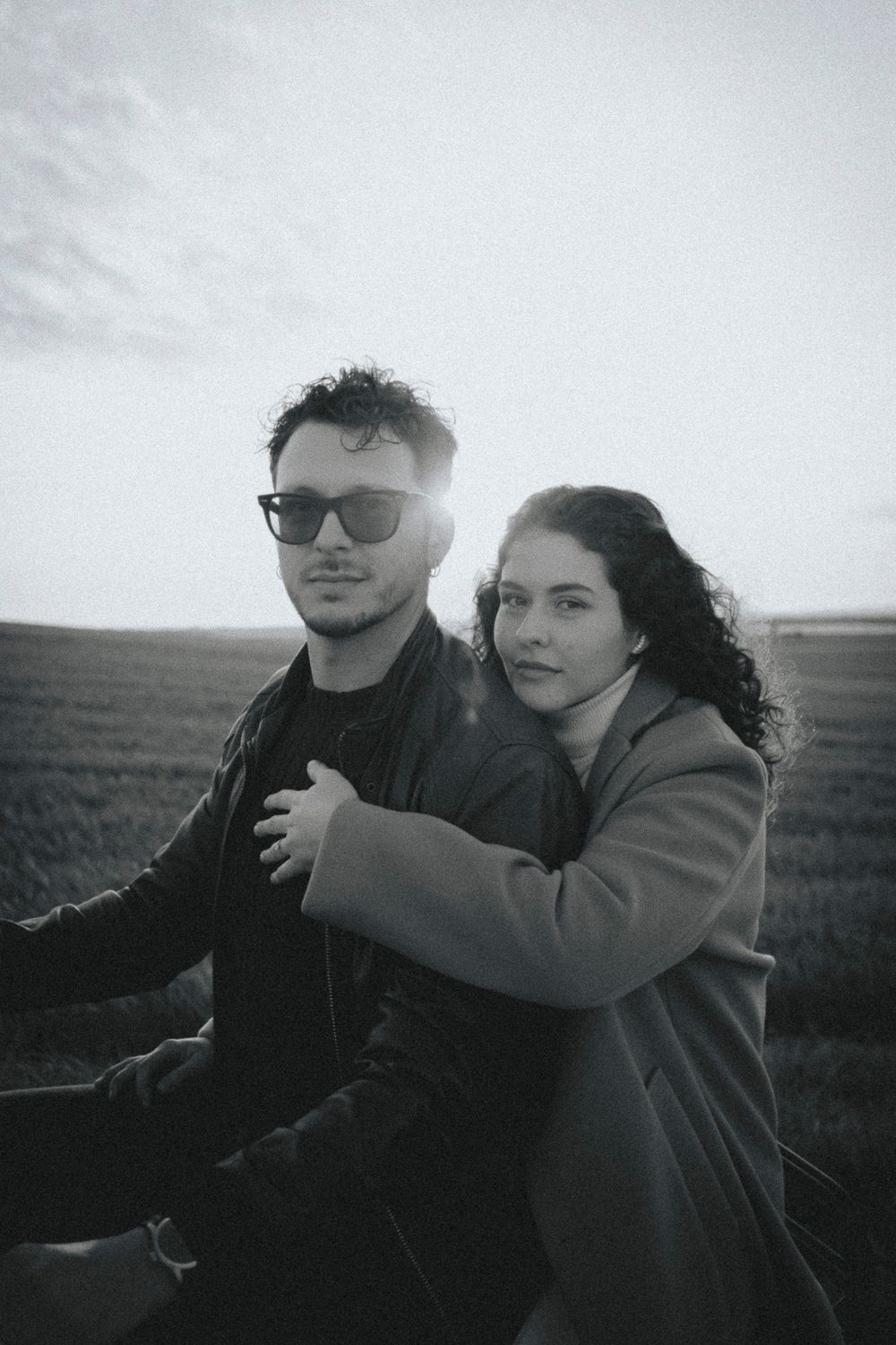 International couple holding each other