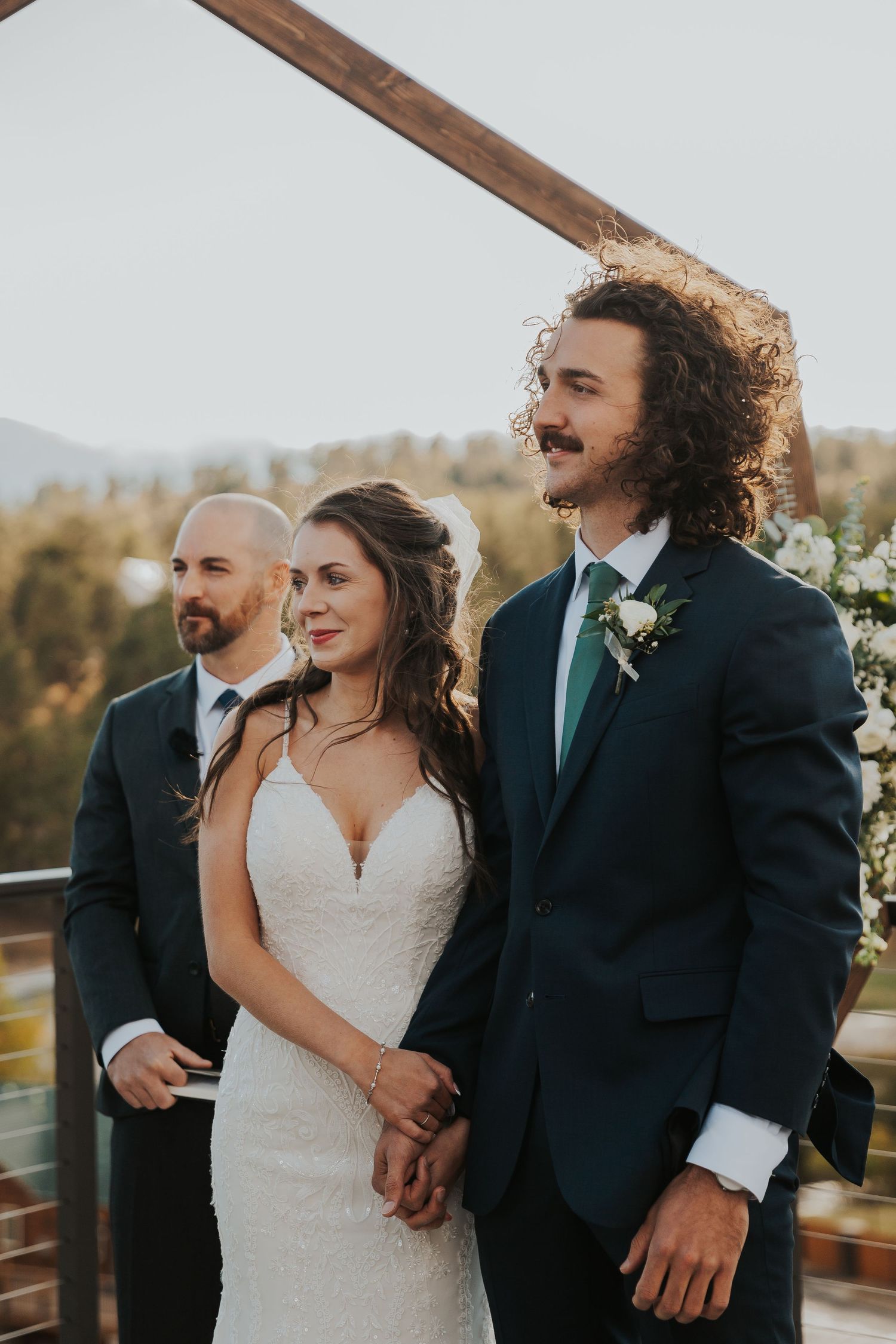 Bride and groom at their ceremony