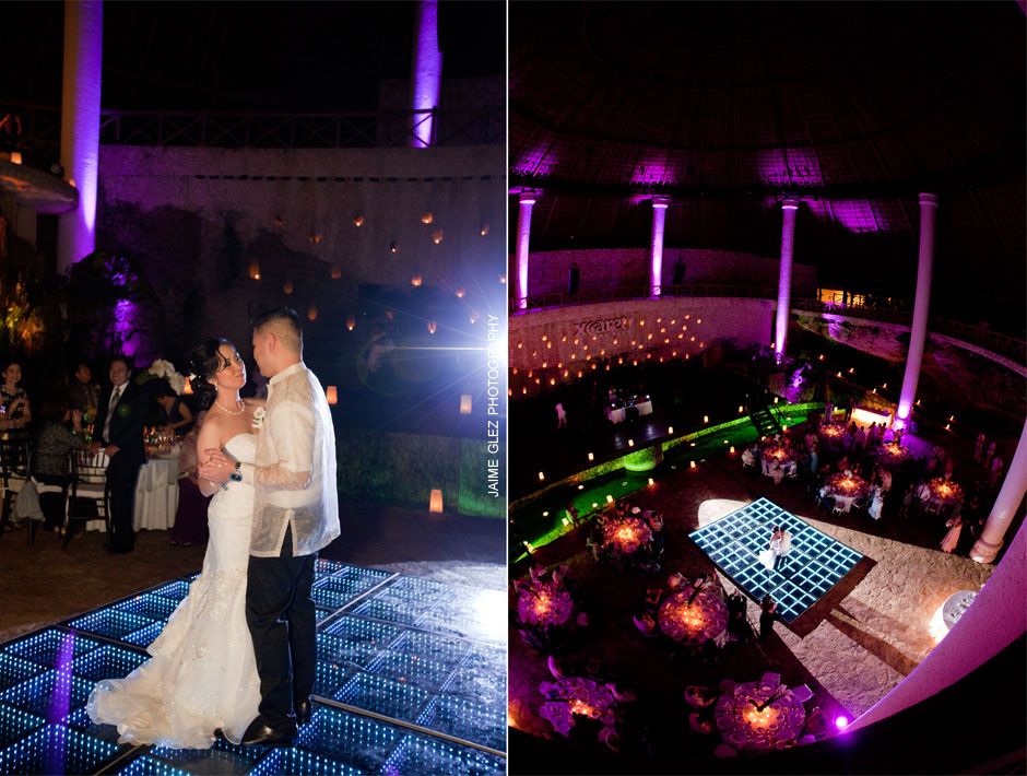 bride and groom dance at La Isla Xcaret