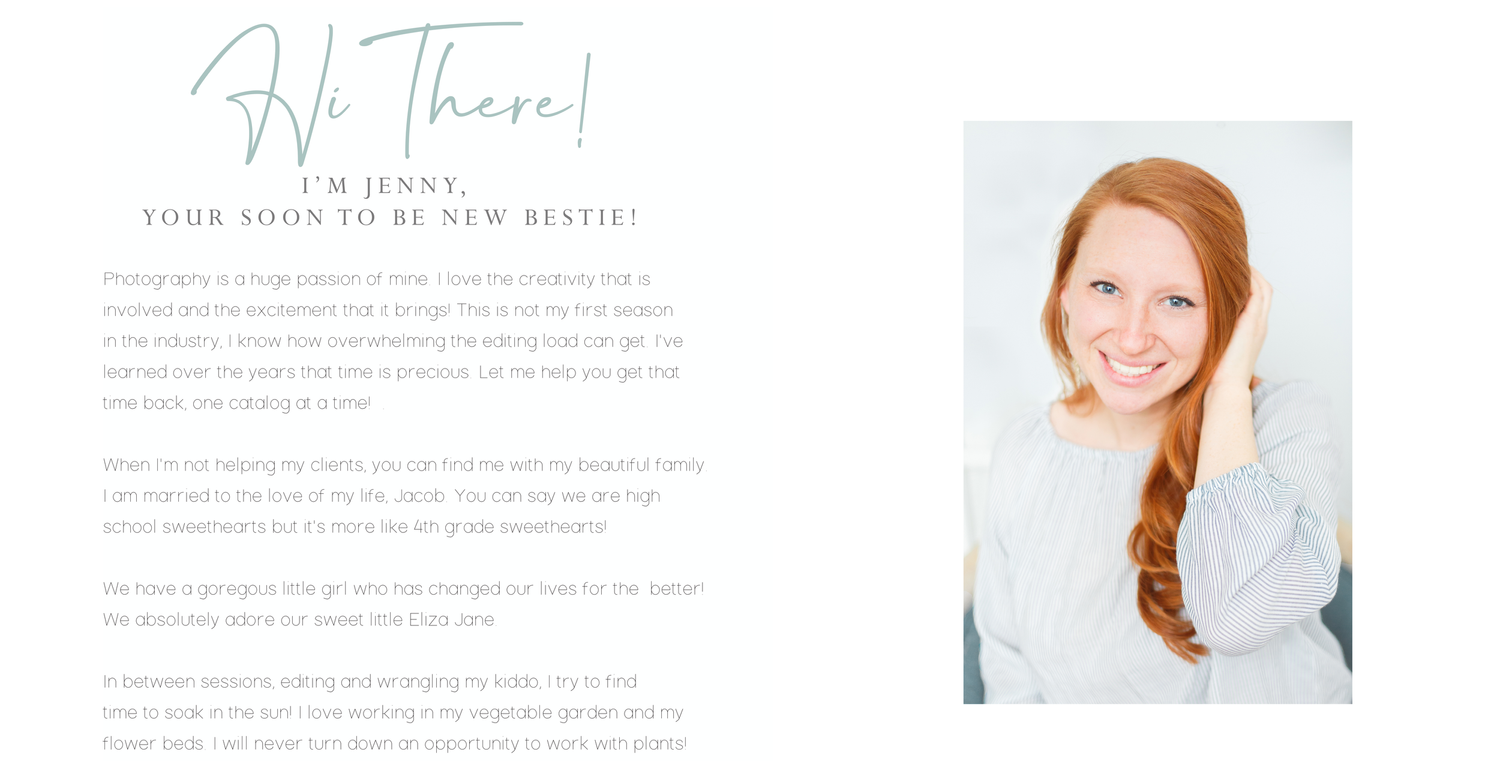 Light and airy professional branding image for a photography business with soft text overlay.