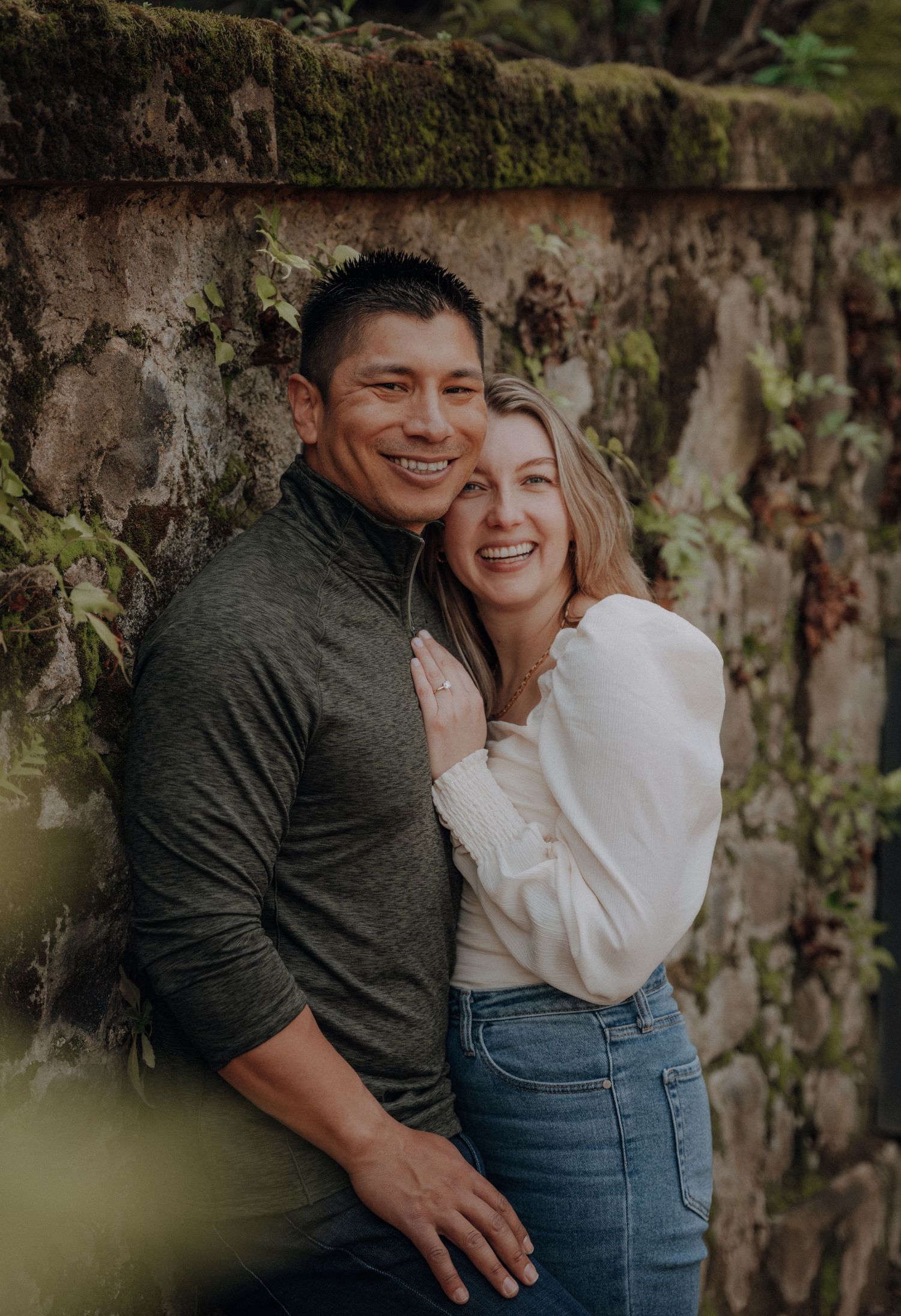 Newly engaged couple