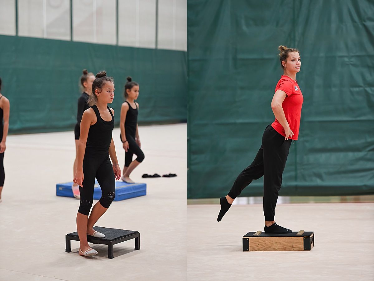Rhythmic gymnastics jump preparation