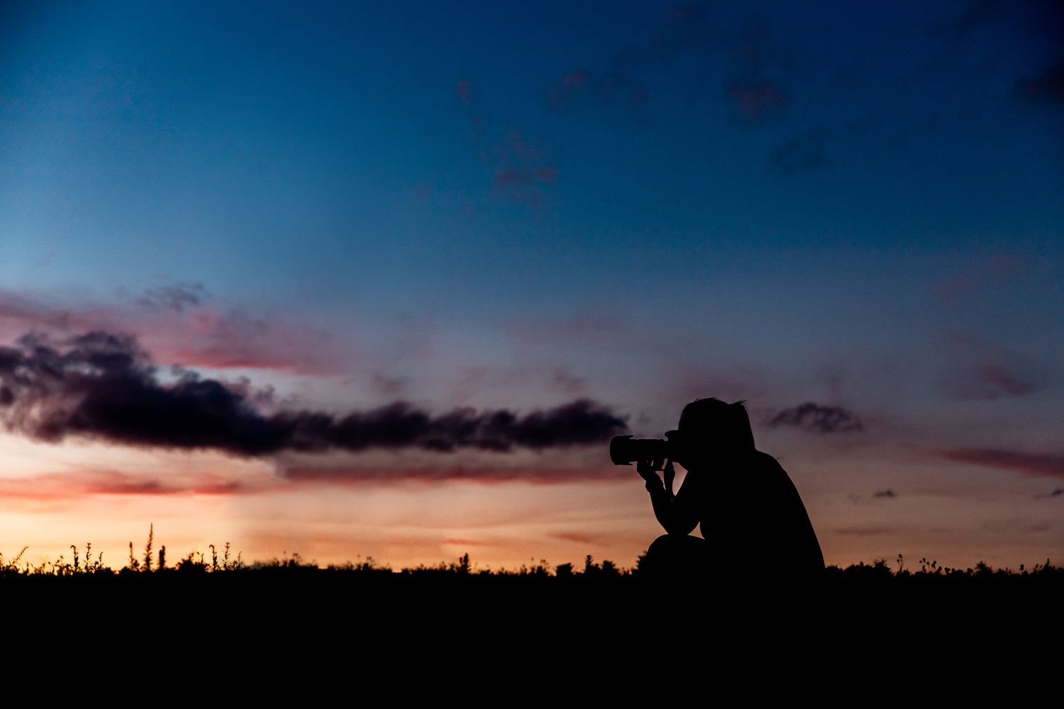 photographer silhouette at sunset pittsburgh pennsylvnia