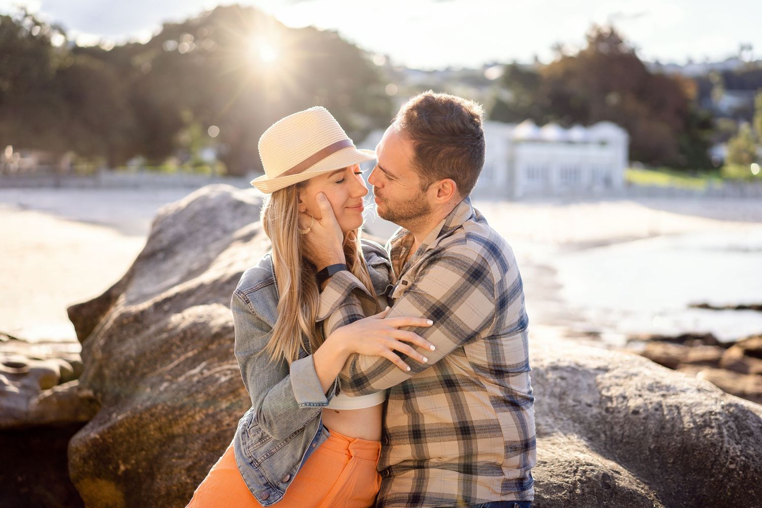 happy engagement photos in Mosman Sydney