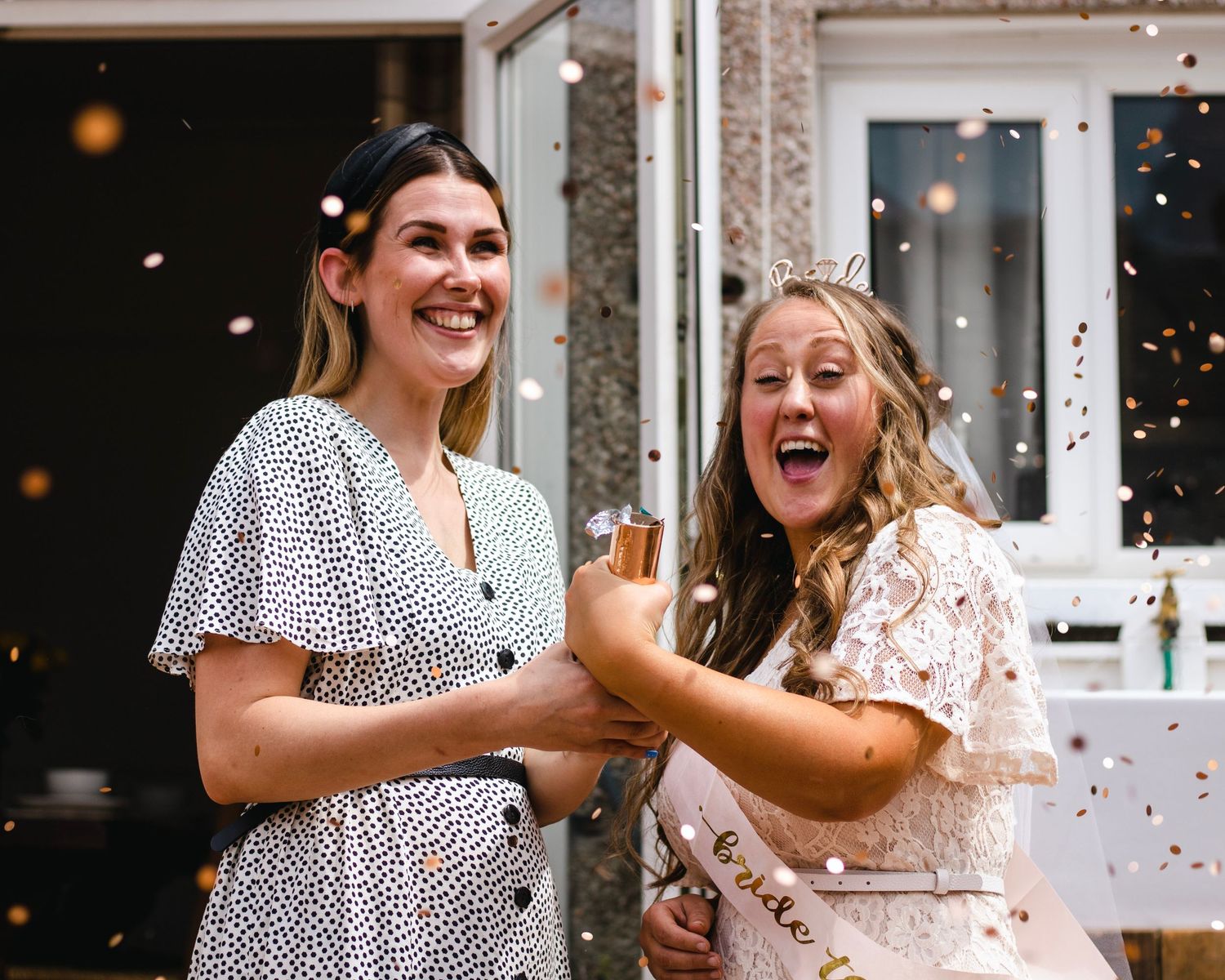 Sophie and Jess celebrating