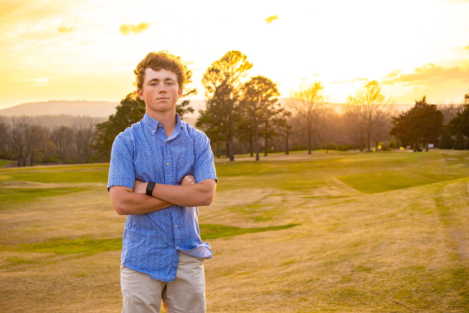 Landon's high school senior session at the Fayetteville Country Club in Fayetteville Arkansas