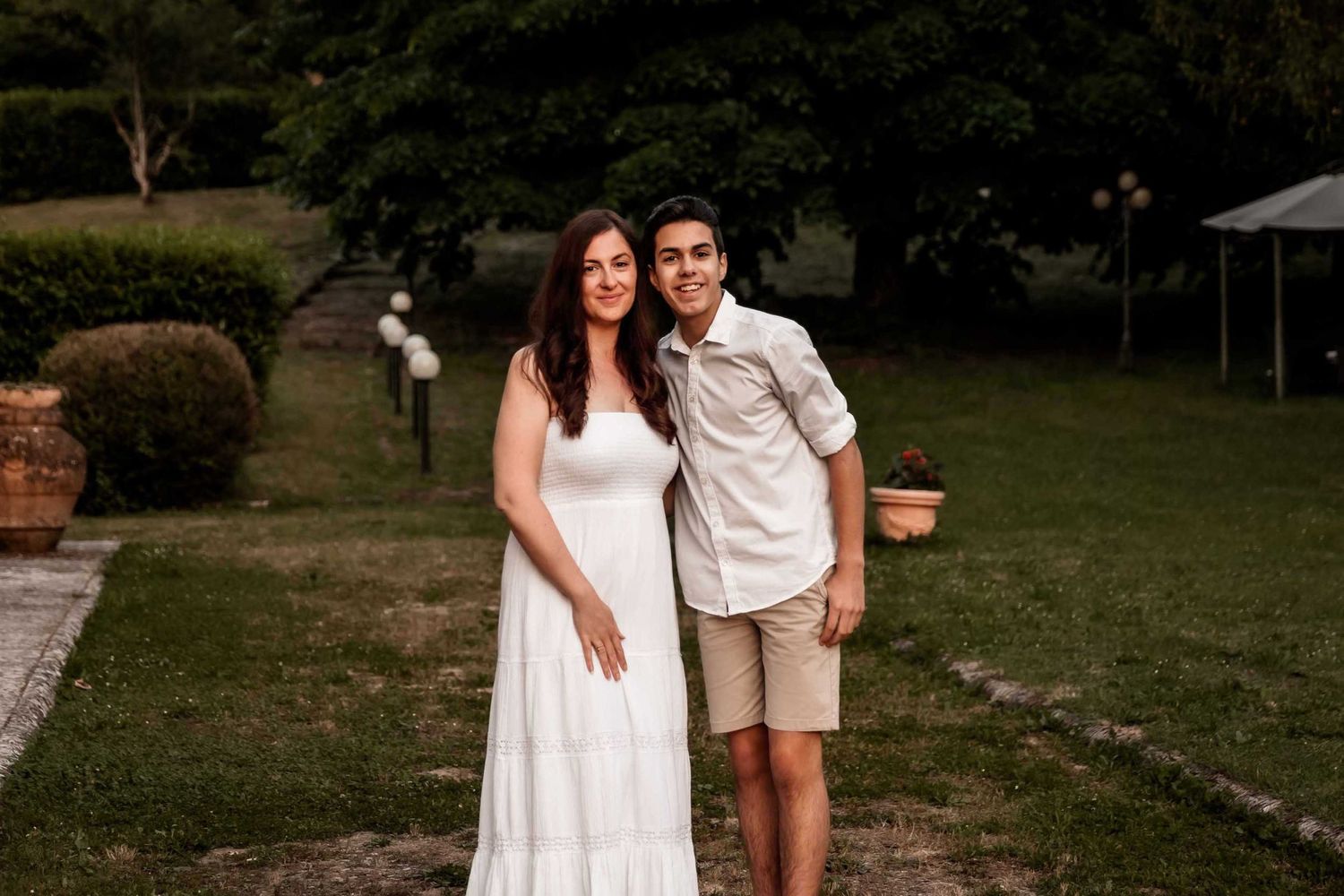 Mother and Son in Tuscan Villa