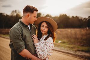 New Haven, CT couple in romantic road-side photo