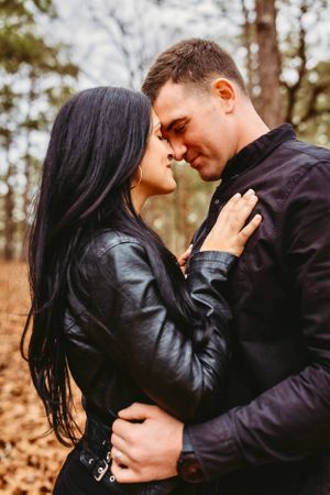 Serene couple photography session in a peaceful forest in New Haven, Connecticut
