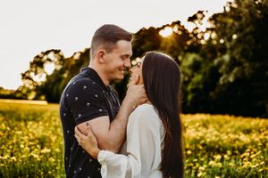 Adorable couple photo in a charming field in New Haven, CT