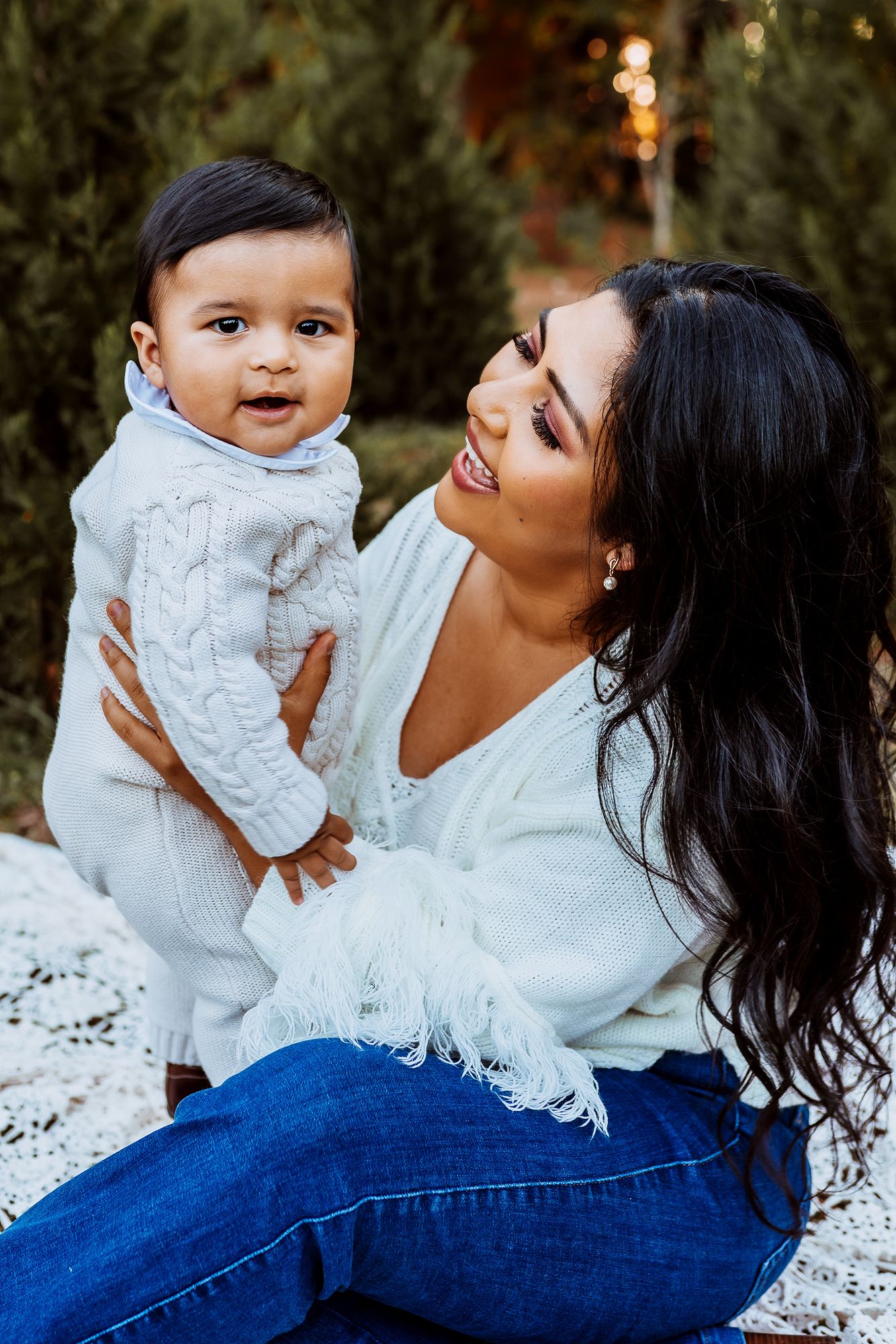 mother smiling at son