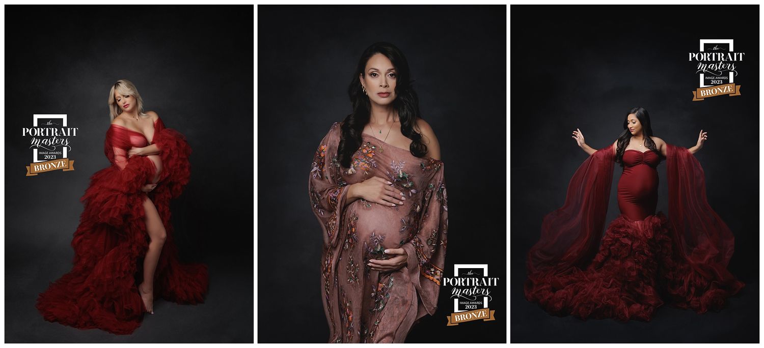 Award winning studio maternity portrait collage by Austin maternity photographer