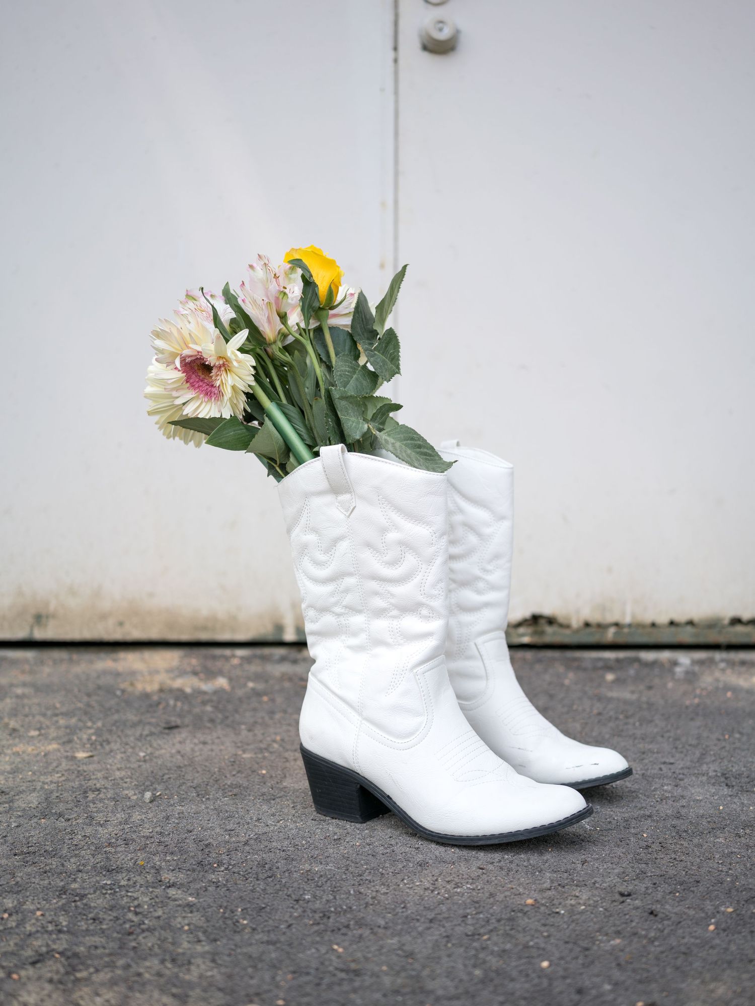 white cowboy boots