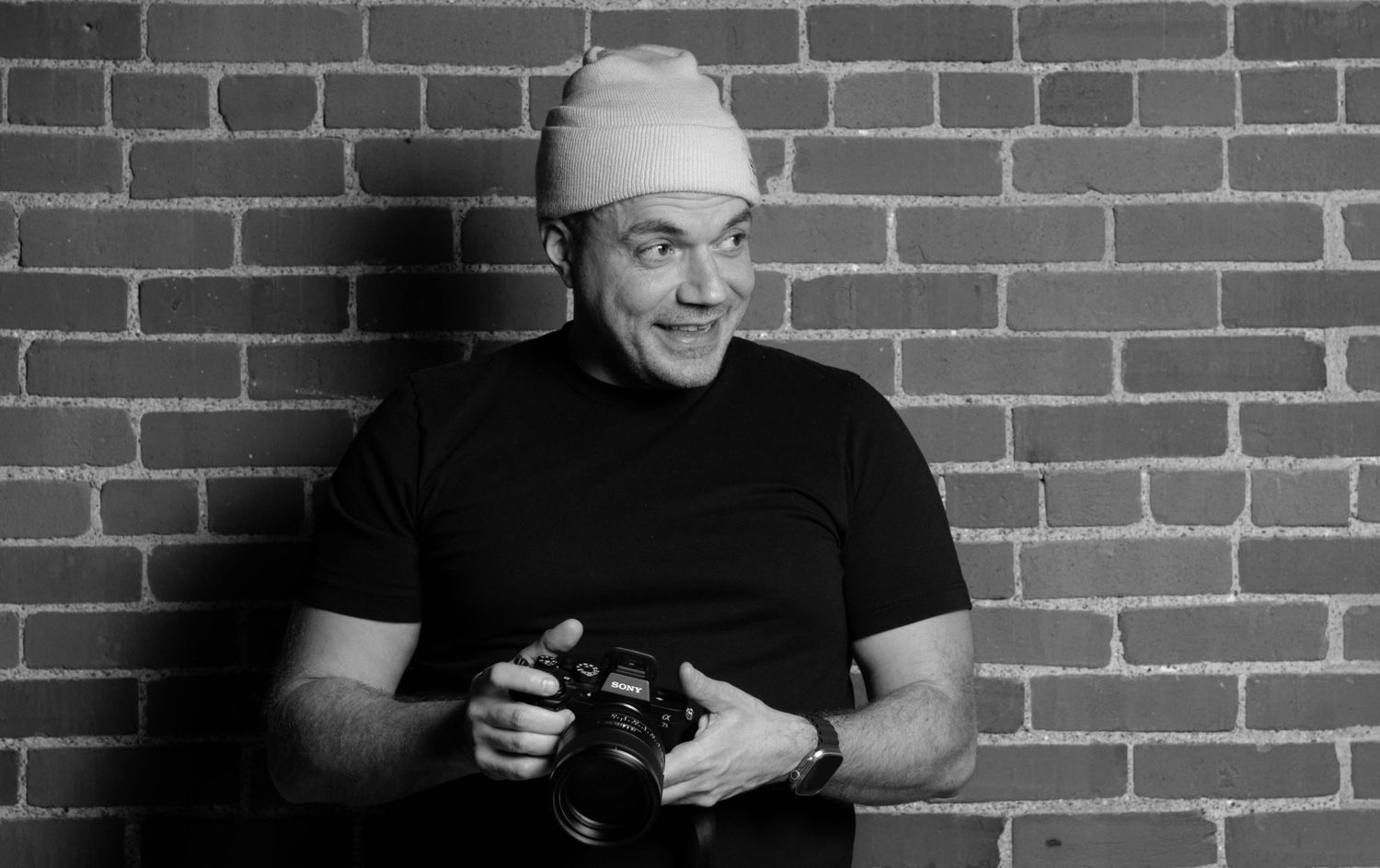 Matt Thornton's black and white portrait captured by Camila Casas Creative for "On Artists" photo series