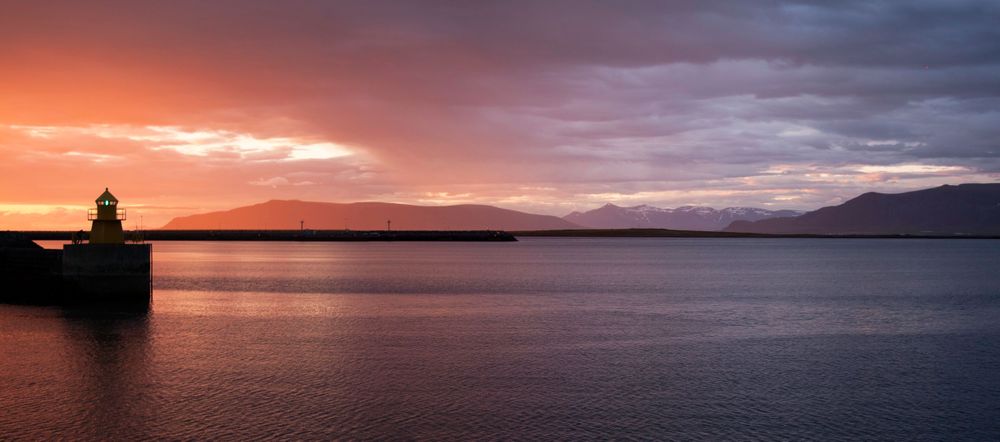 Reykjavík harbour with gradient sunset [2015]