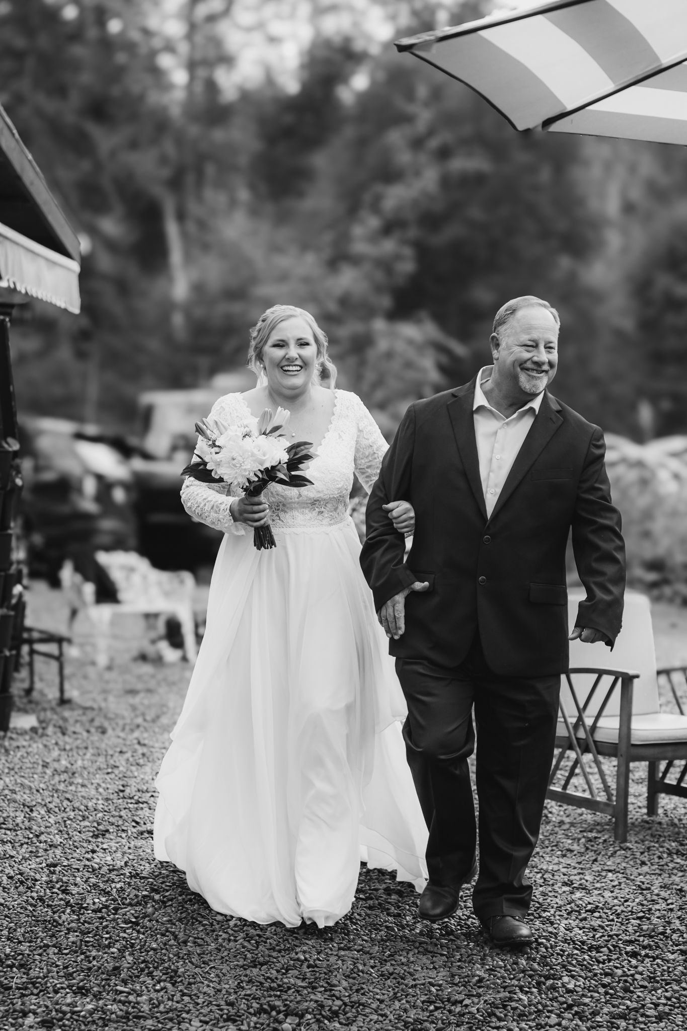 bride and her father enter ceremony