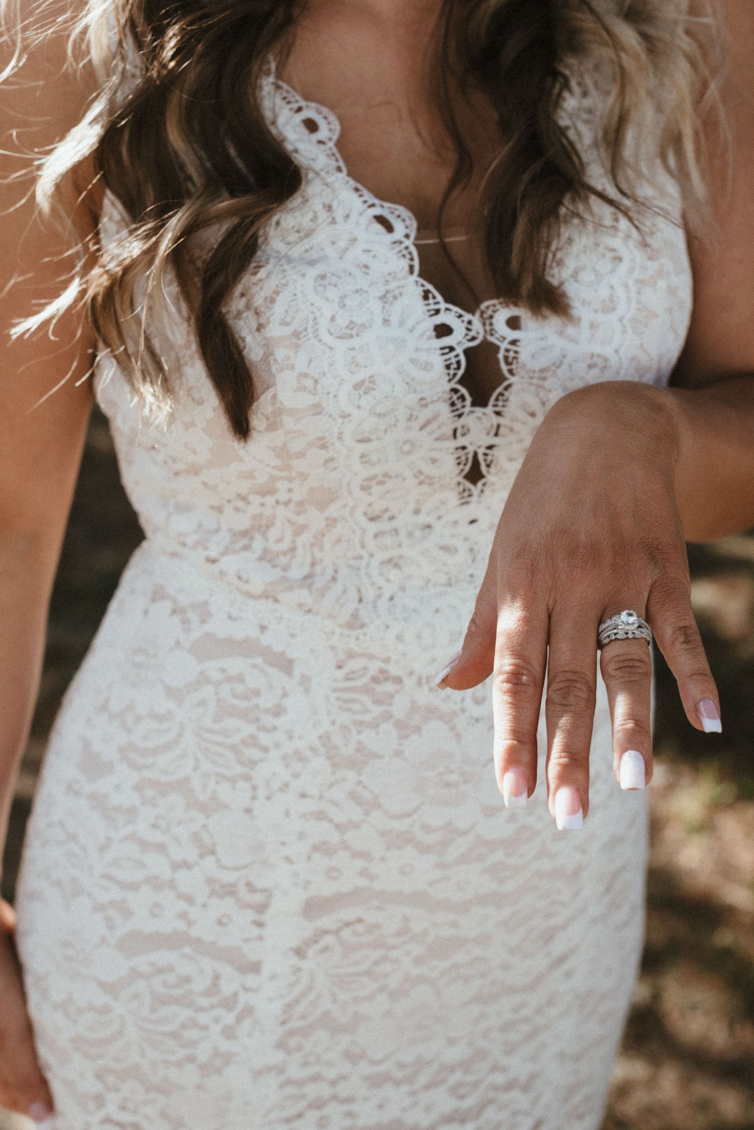 wedding ring bridal manicure
