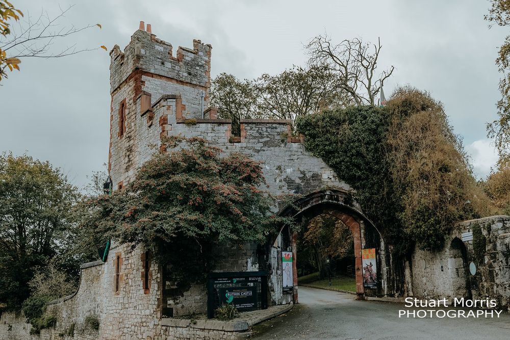 stonewalled gateway entrance to Ruthin castle north Wales. Stuart Morris Photography.