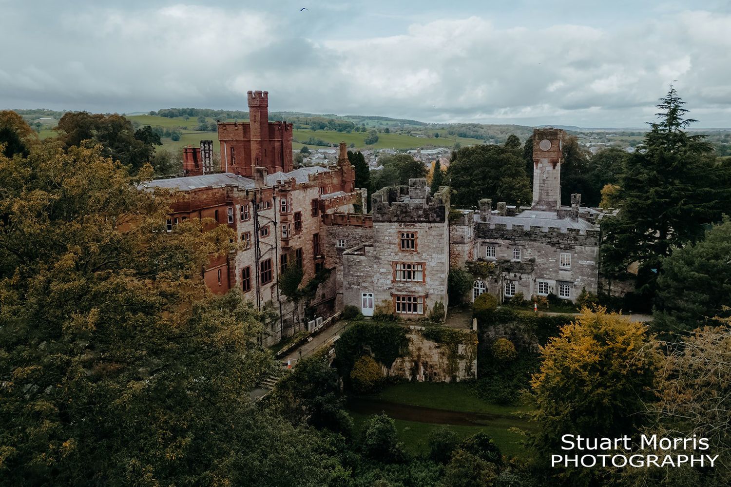 closer view of Ruthin castle taken by drone. Stuart Morris Photography.
