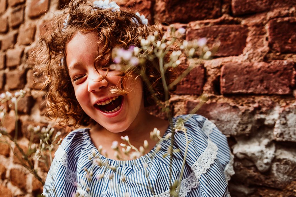 little girl laughing