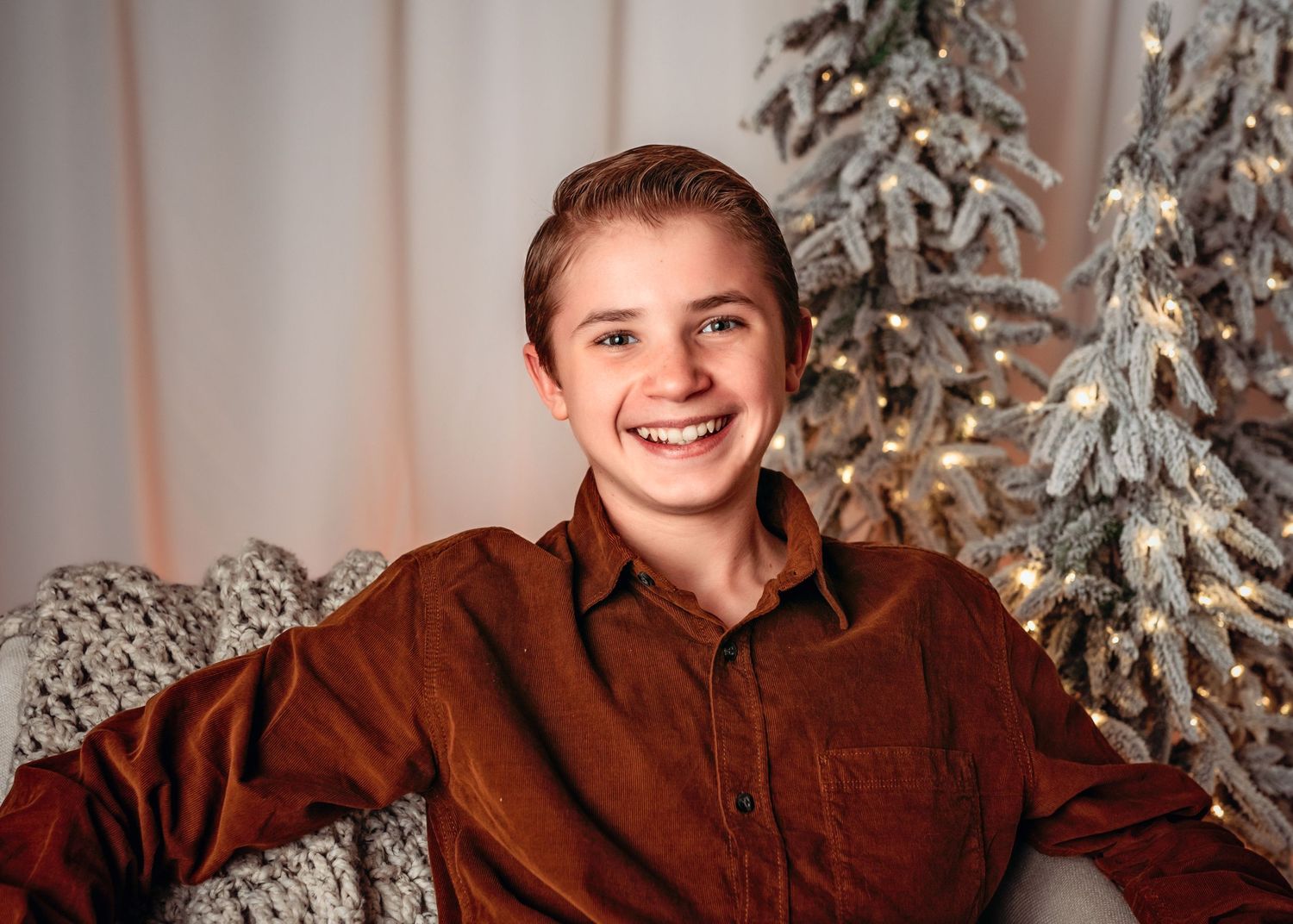Christmas scene boy portrait