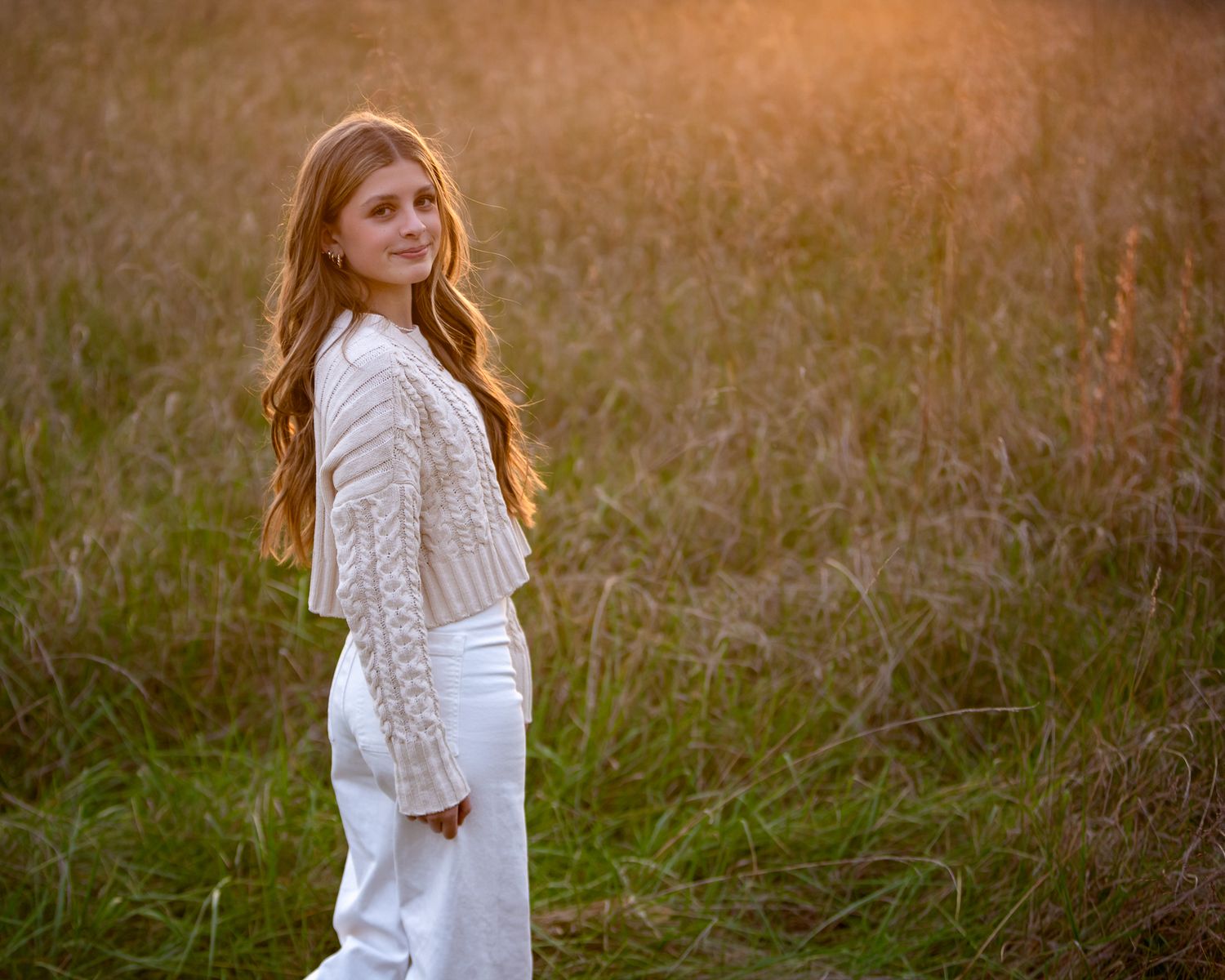 Girl portrait in field portrait