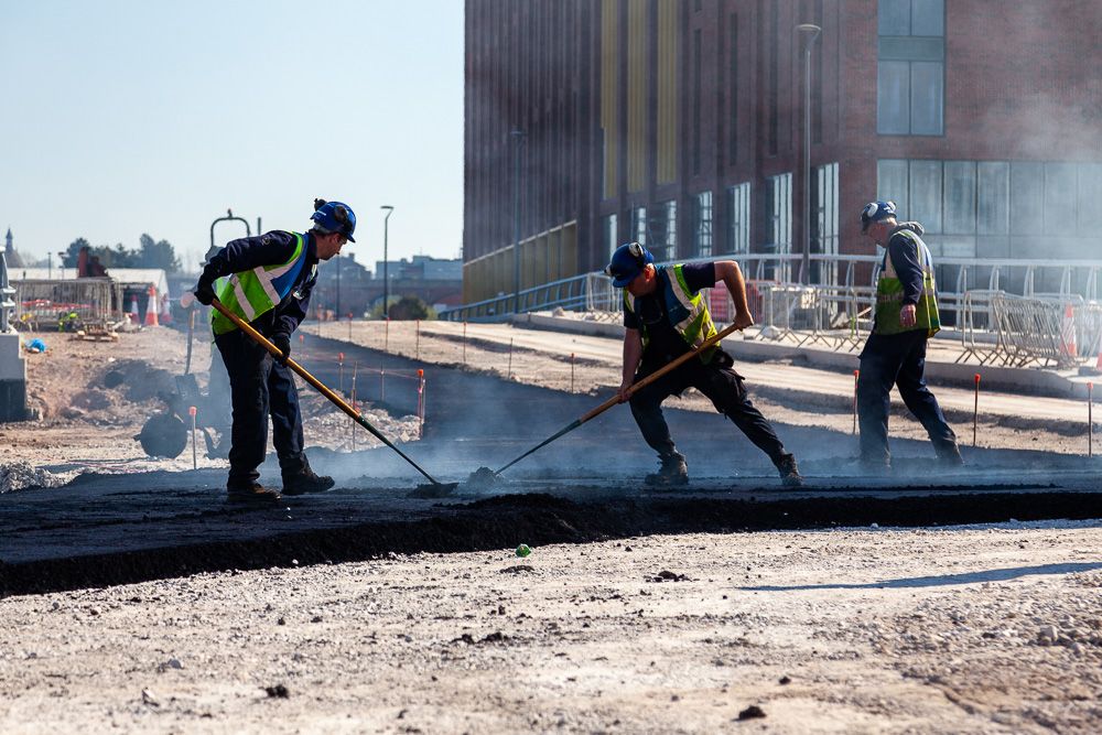 Construction photograph of Road construction Liverpool Docks