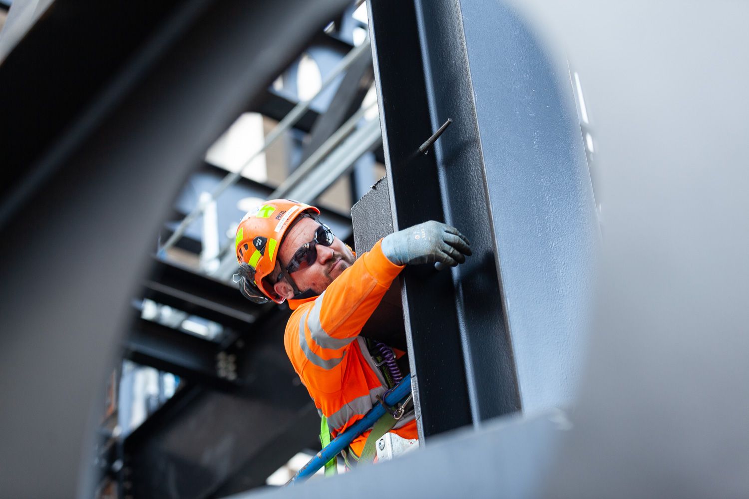 Construction steel worker
