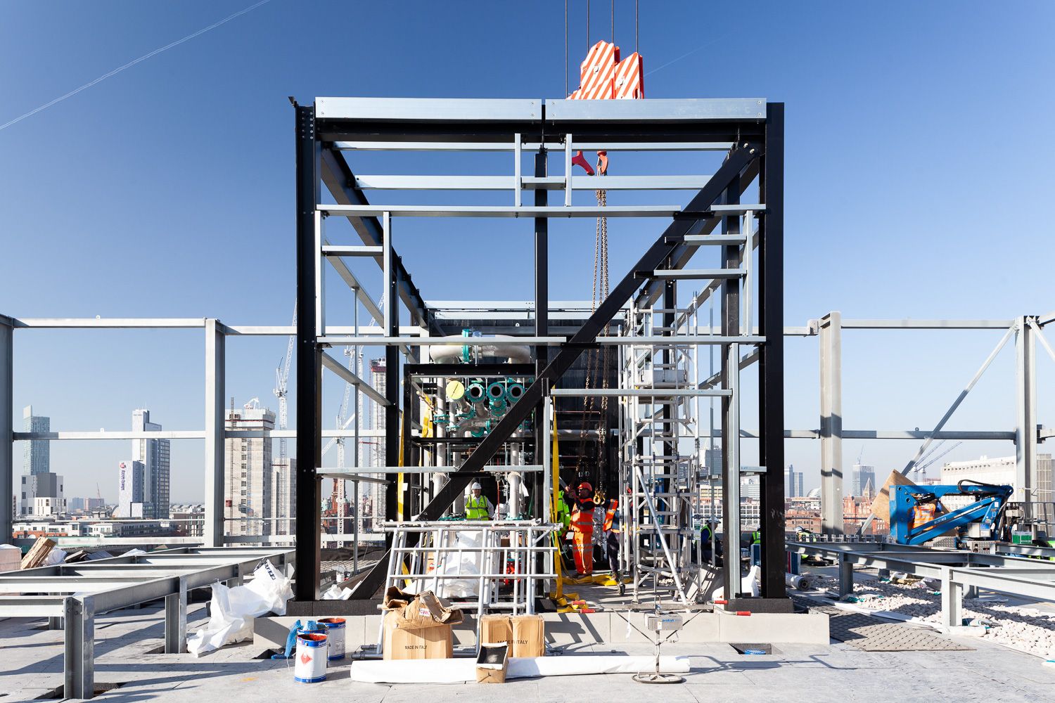 Steel work on Manchester roof top