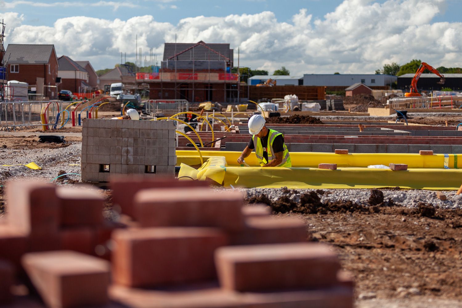 Construction photograph of Brick house building
