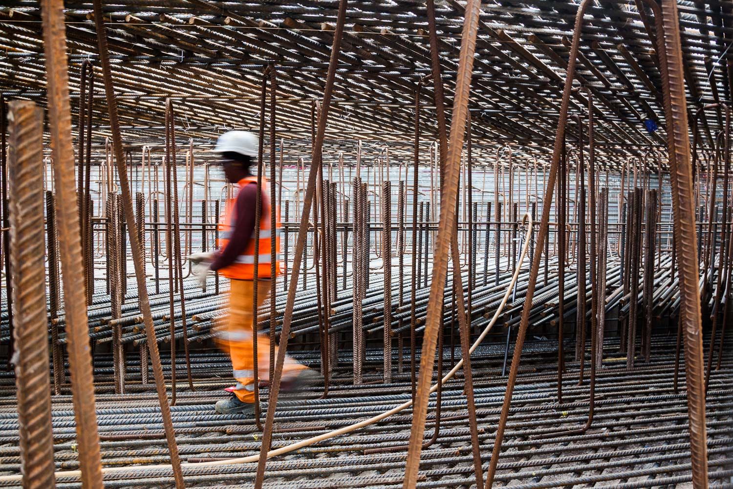 Construction photograph of Steel cage for construction