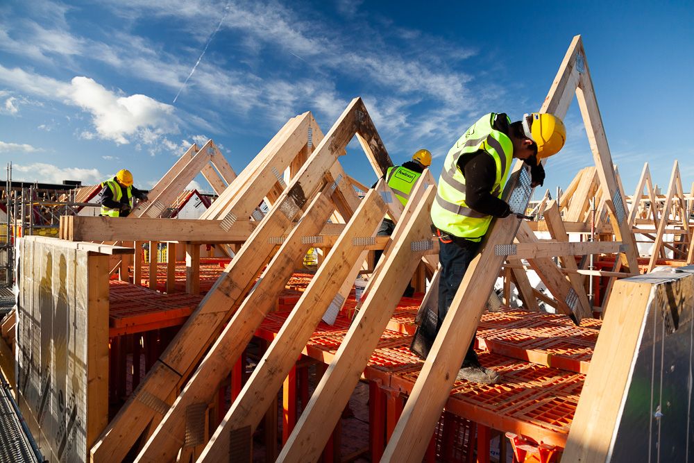 Construction photograph of Roof Joiners on housing site