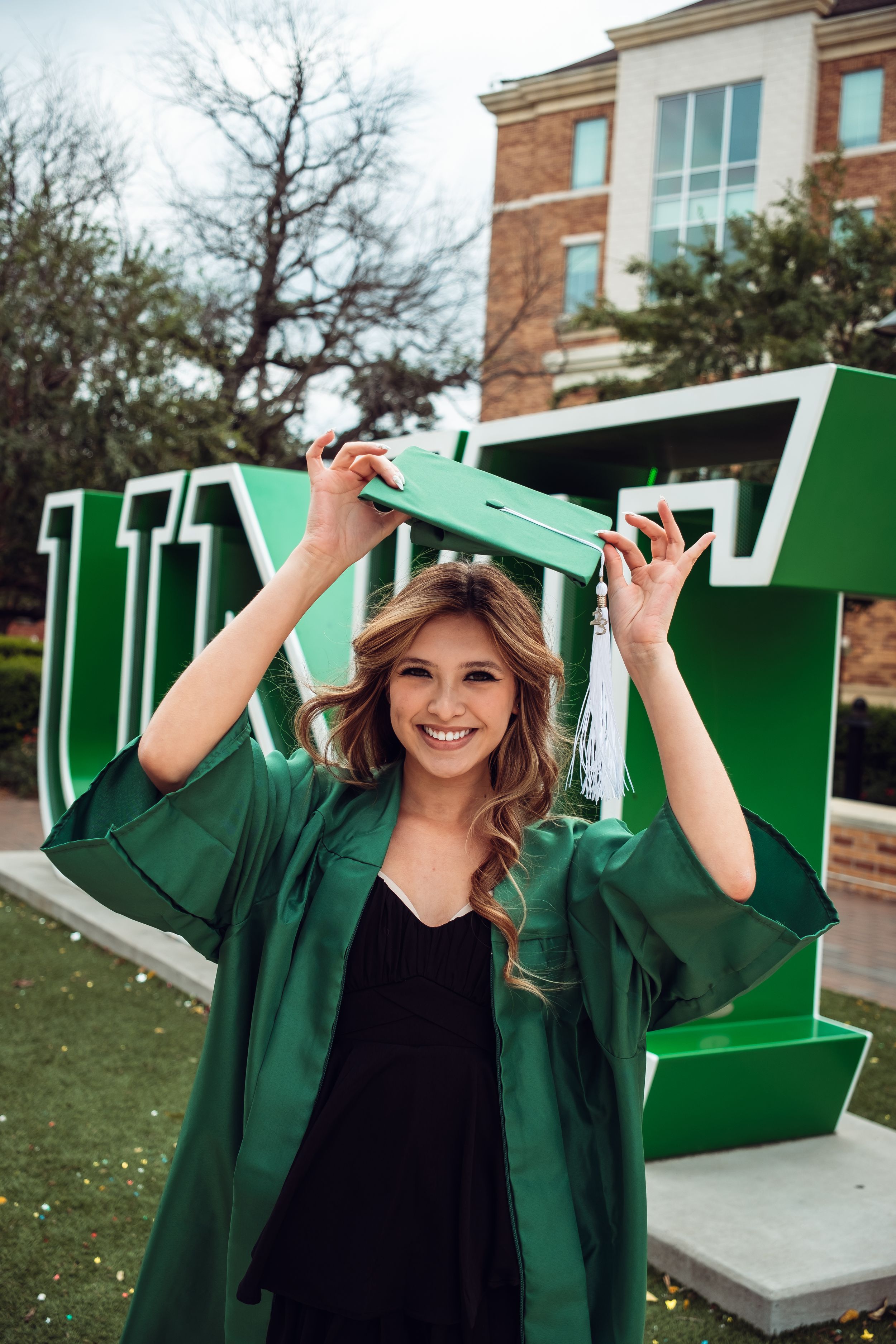 UNT Grad Portrait, taken by award-winning photographer Eric Aaberg Photography.