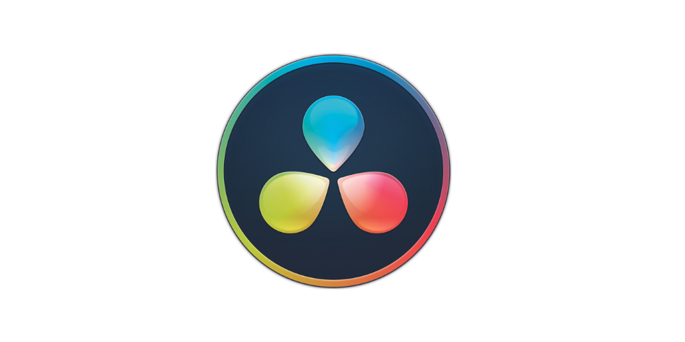 DaVinci Resolve circular logo showing red, blue, and yellow triangular segments in a pinwheel pattern.