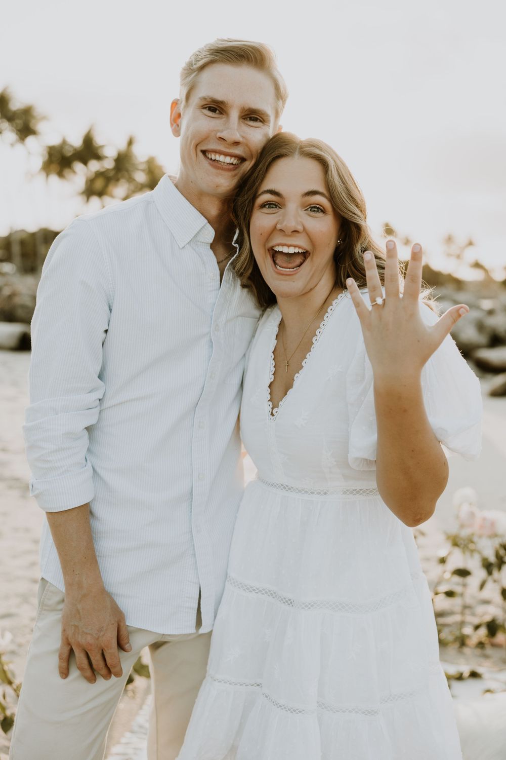 Proposal & engagement photos at the beach at Dubois Park in Jupiter, Florida captured by Lindsay McDow Photography. Florida proposal photos