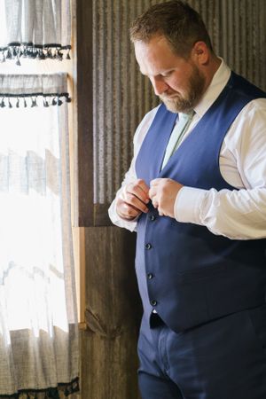 Groom getting ready for the wedding