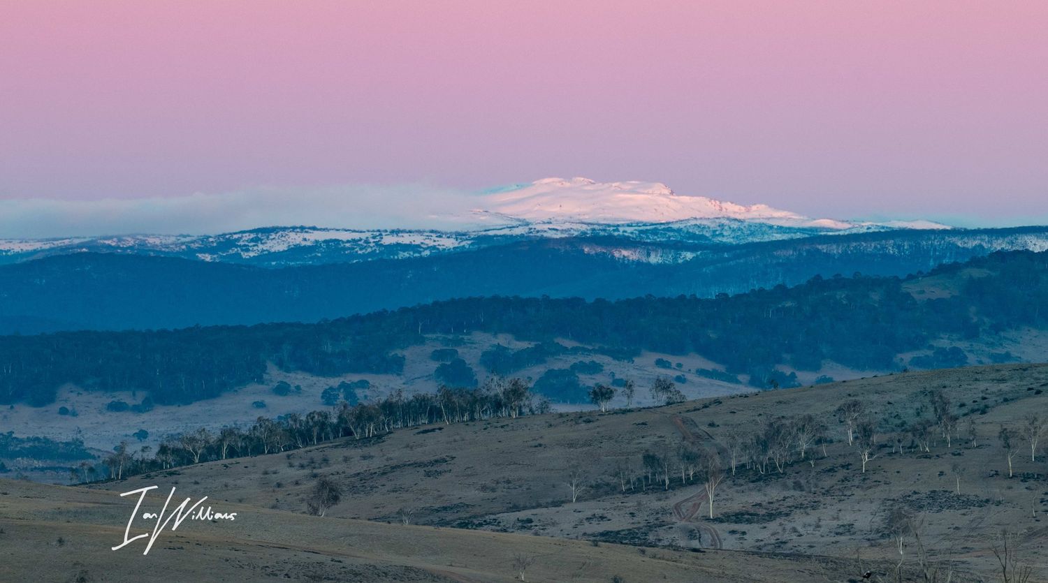 Snowy mountains view to Mt Jagungal