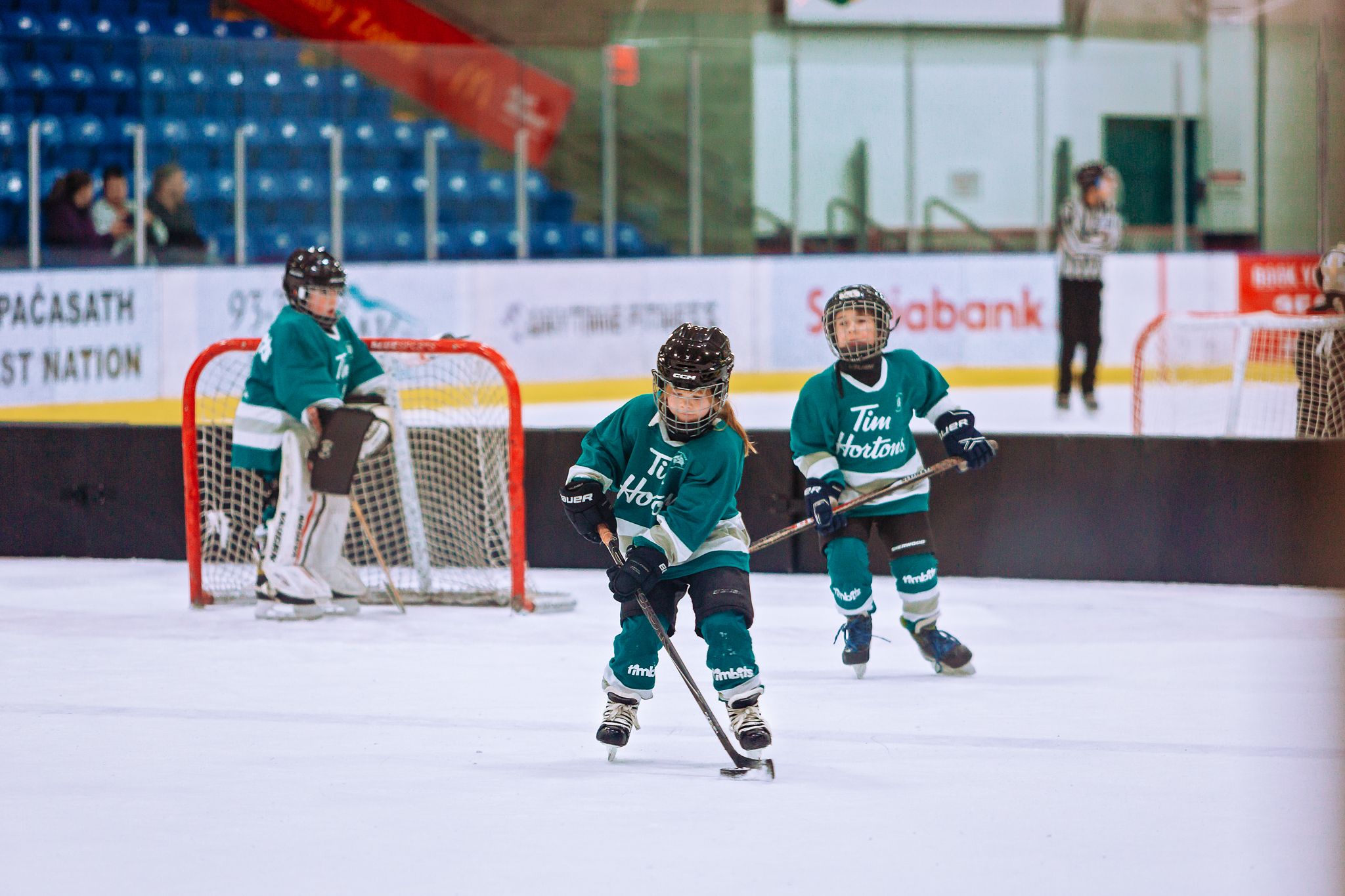 House team hockey players on the ice – action photography Parksville
