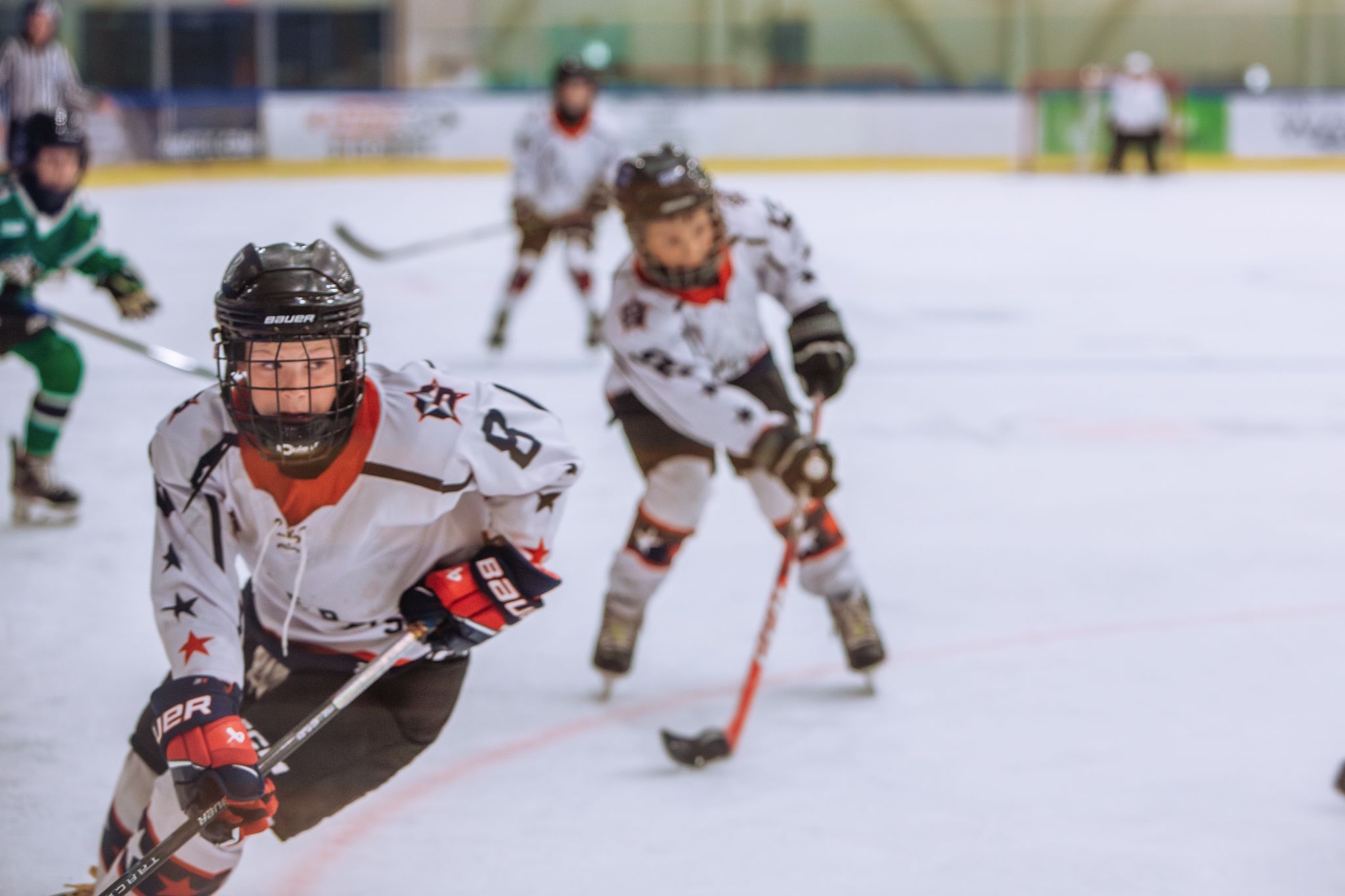 Parksville minor hockey tournament action – kids on ice