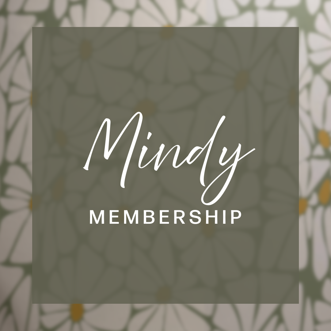 Modern calligraphy text design on muted green background with membership text.