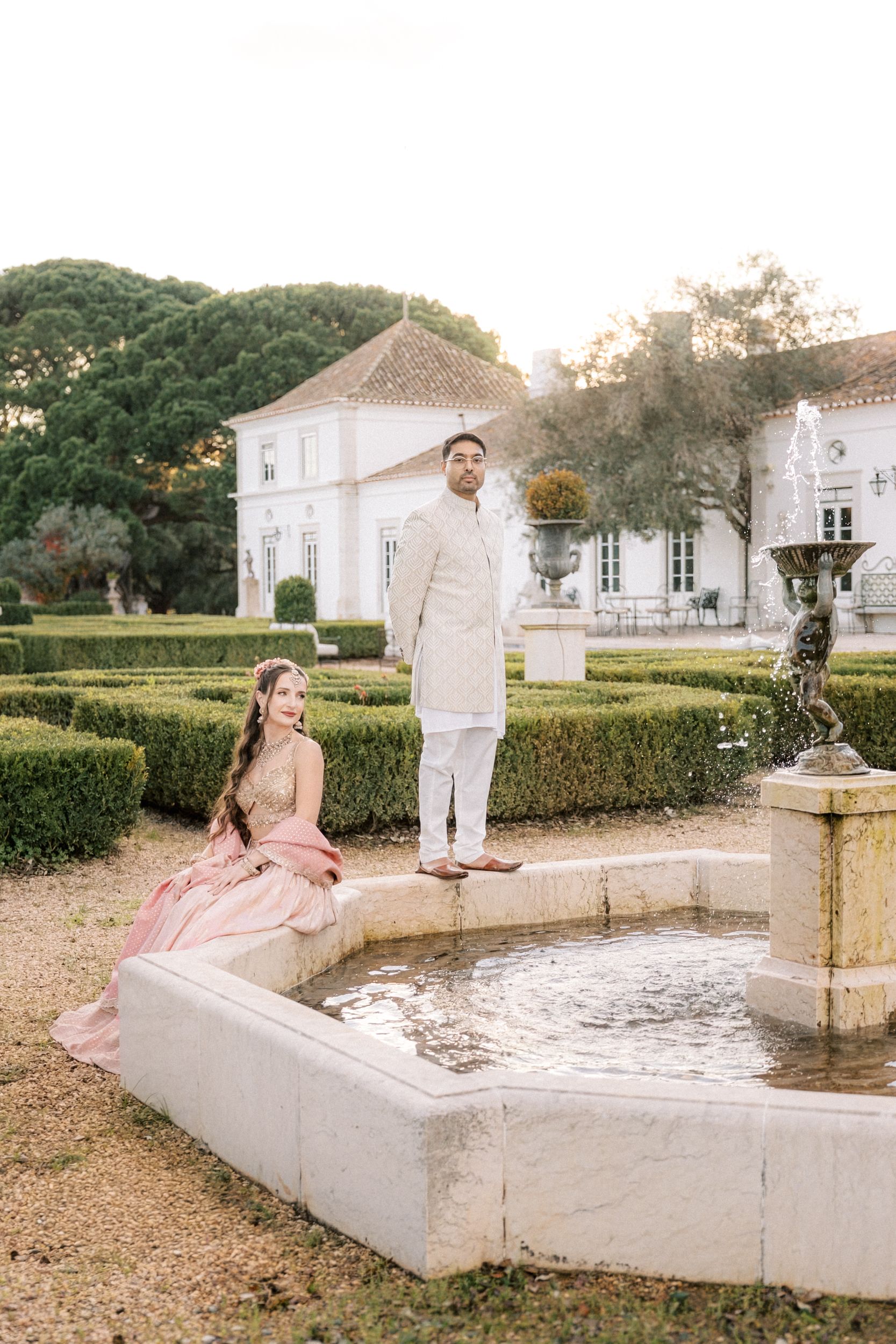 champagne celebration multicultural couple Herdade do Peru Portugal