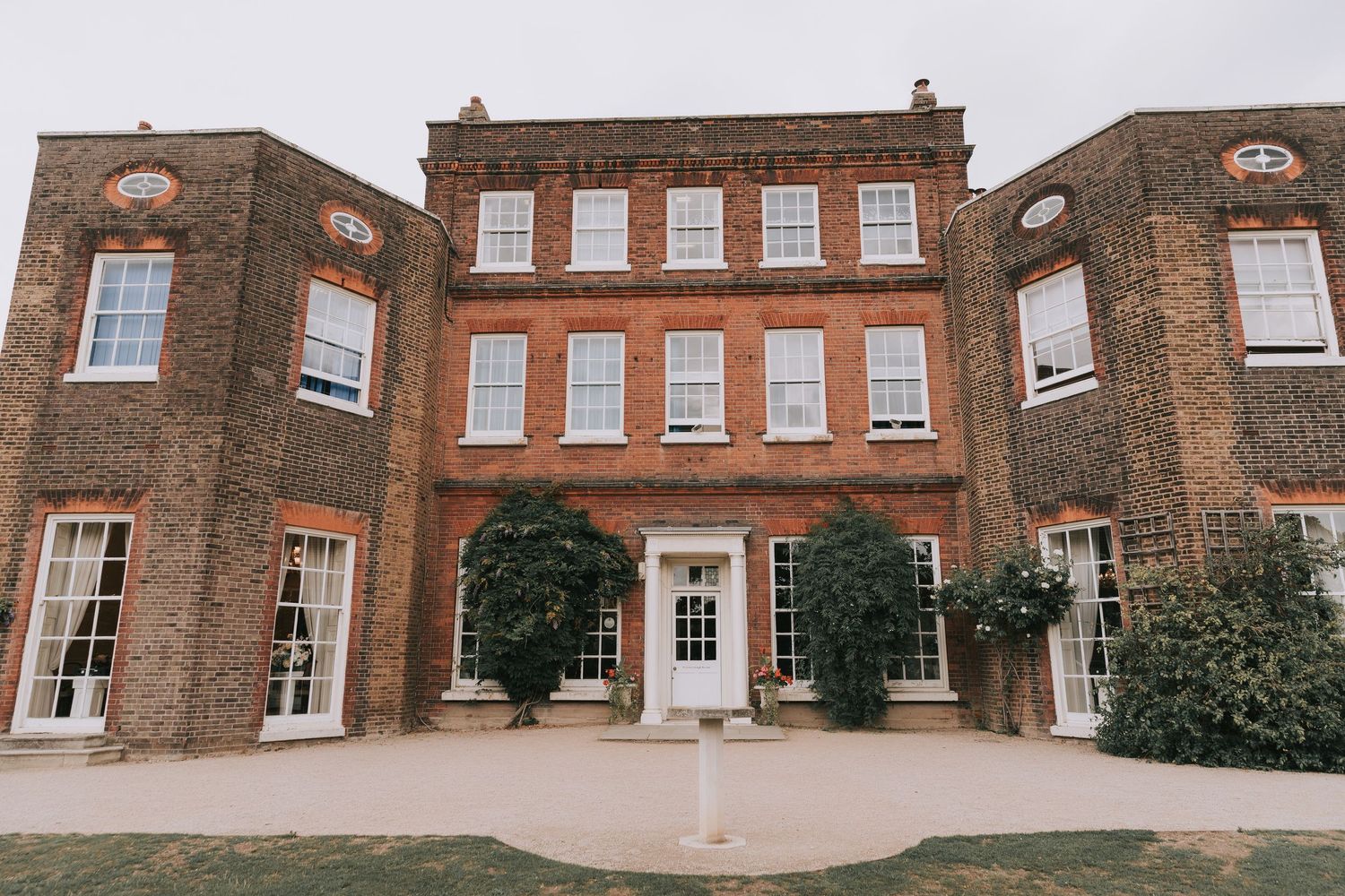 Exterior view of Iconic Red Brick Georgian building Langtons House Hornchurch Wedding Venue