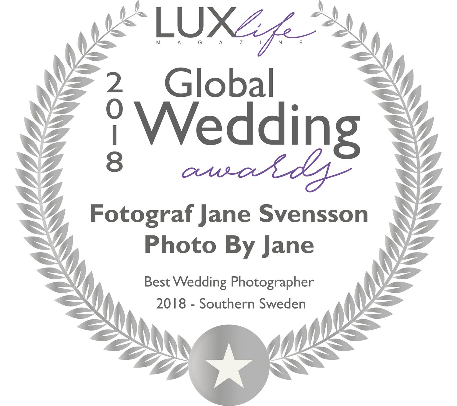 Fotograf Jane Svensson. Photo By Jane  Best wedding photographer southern Sweden 2018 award.