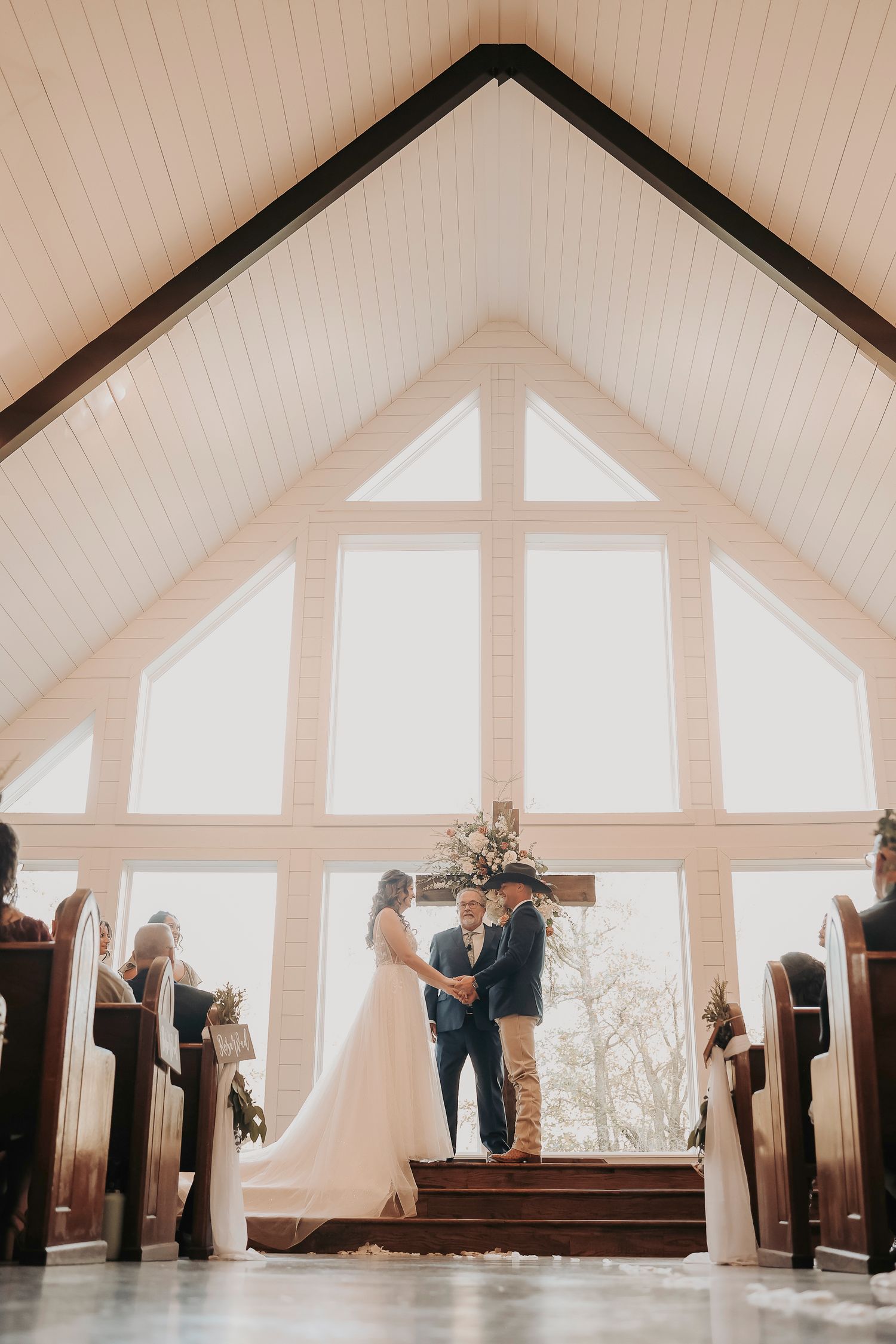 Wedding ceremony at The Barn at Paradise chapel